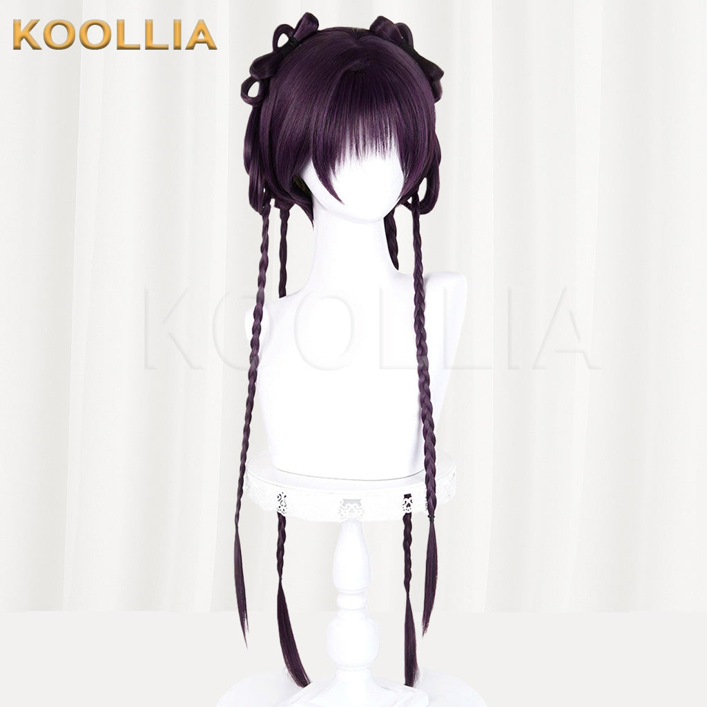 Love and Deepspace Protagonist Dark Purple Braided Updo Basic Wig