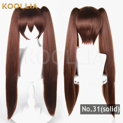 All-purpose 80cm Thick Fluffy Corn Fiber Twin Ponytails with Tiger Mouth Clips