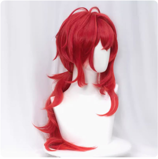 Genshin Impact Diluc Long Red Hair Basic Wig