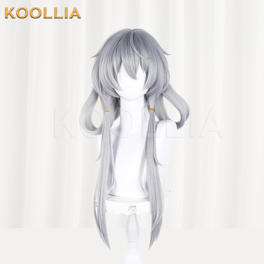Vsinger Luo Tianyi Light Silver Grey Long Curved Fringe Basic Wig