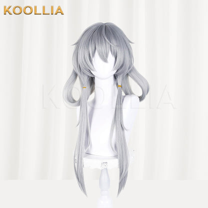 Vsinger Luo Tianyi Light Silver Grey Long Curved Fringe Basic Wig