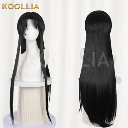 Tou Qi Guai Tan Huai Yunqing Republic‑Era Solid Black Basic Wig