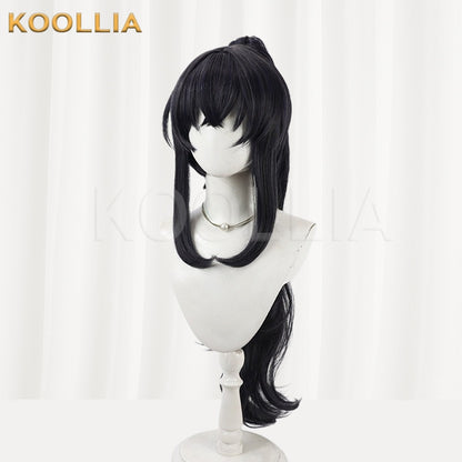 Blue Archive Kozeki Ui Black Long Ponytail Basic Wig