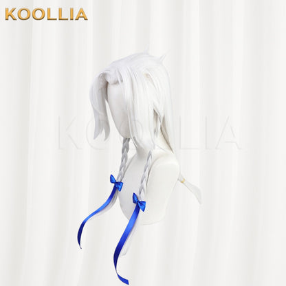 League of Legends & Spirit Blossom Yone Silver White Double Braid Basic Wig