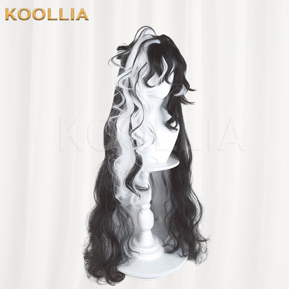 Arknights Chongyue Black White Highlight Extra Long Wavy Basic Wig