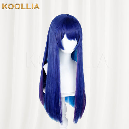 Arknights Mostima Royal Blue Inner Layer Gradient Long Straight Basic Wig
