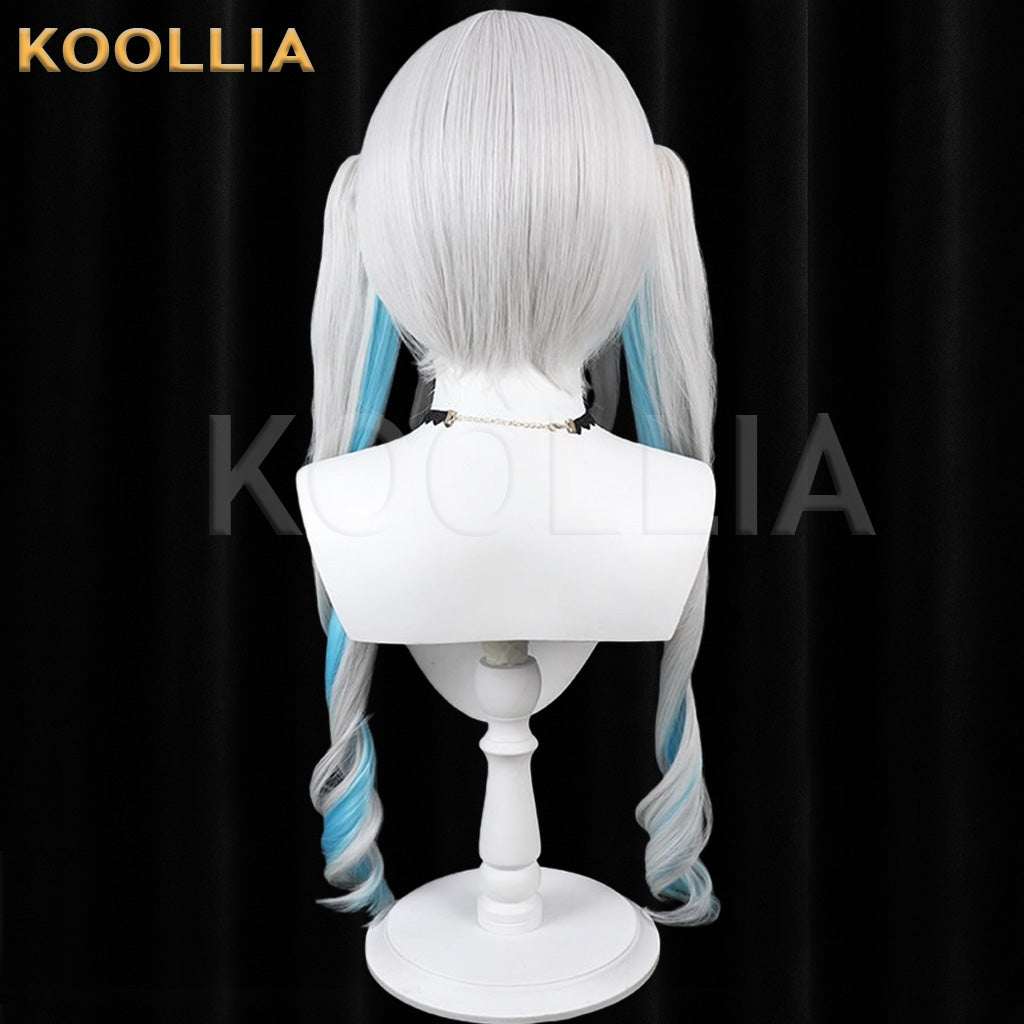 VTuber Kaga Sumire Silver White Gradient Light Blue Basic Wig