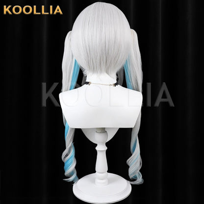 VTuber Kaga Sumire Silver White Gradient Light Blue Basic Wig