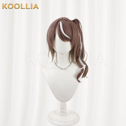 Uma Musume Tosen Jordan Brown White Highlight Wavy Long Basic Wig