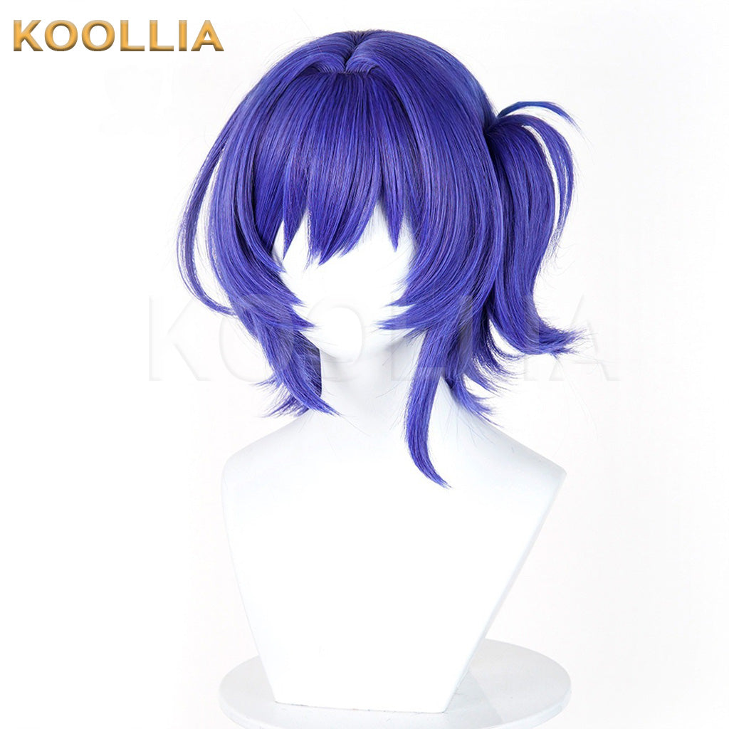 Genshin Impact Prune Deep Purple Layered Fluffy Basic Wig