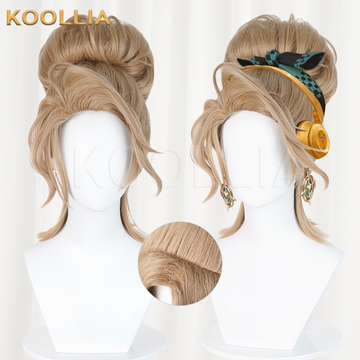 Identity V Air Force Light Milk Tea Linen Gold Basic Wig Multi-angle Display by koollia