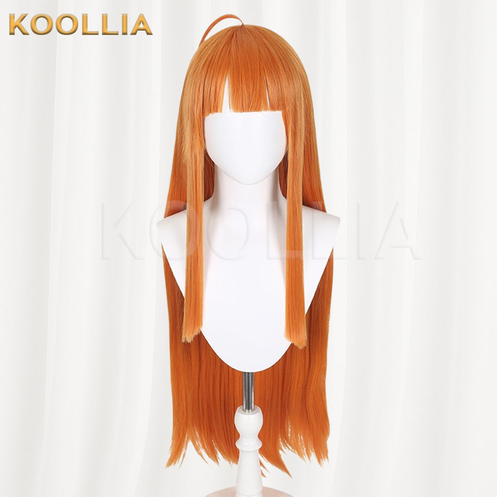 Persona5 Futaba Sakura Pure Orange Long Straight Basic Wig