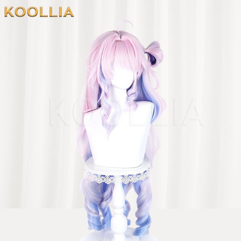 Wuthering Waves Dania Pink Blue Gradient Long Curly Basic Wig