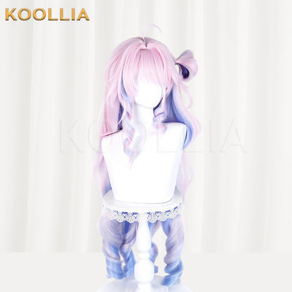 Wuthering Waves Dania Pink Blue Gradient Long Curly Basic Wig