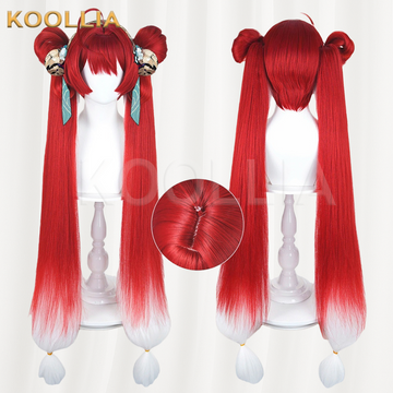 Wuthering Waves Su Ming Red To White Ombre Basic Wig Multi-angle Display by koollia