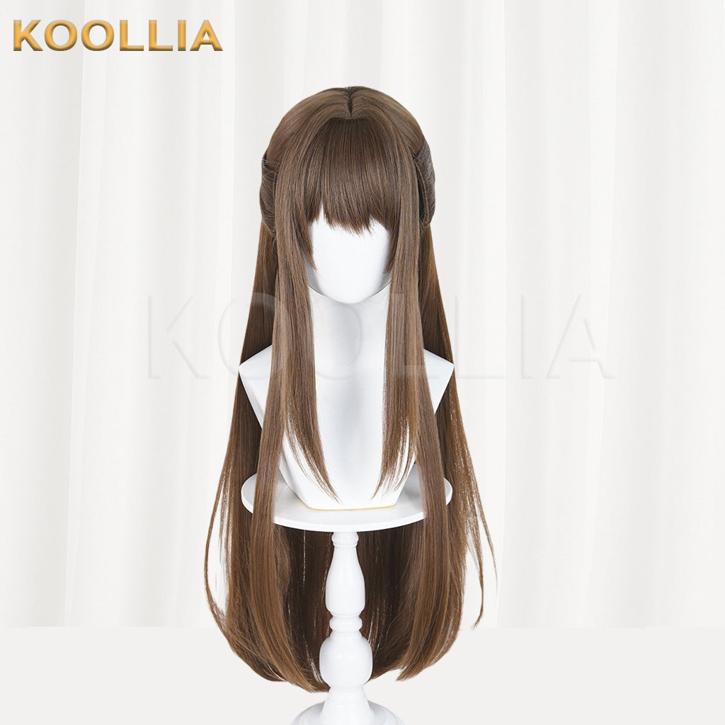 Dragon Raja Gate of Cassell Xia Mi Warm Brown Long Straight Basic Wig