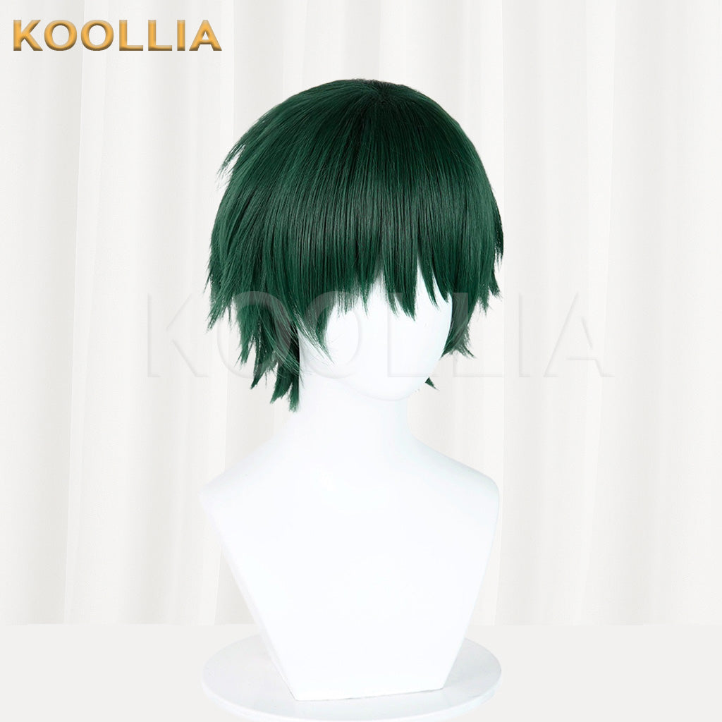 Jujutsu Kaisen Maki Zenin Dark Green Textured Short Shaggy Basic Wig