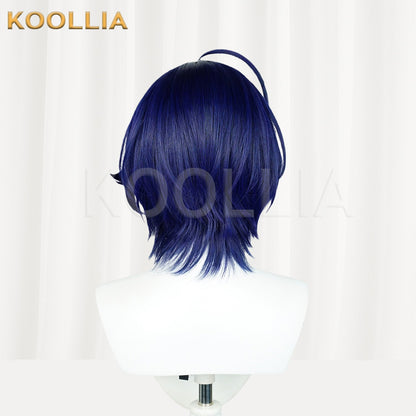 Zenless Zone Zero Rin Deep Royal Blue Short Layered Flip Basic Wig