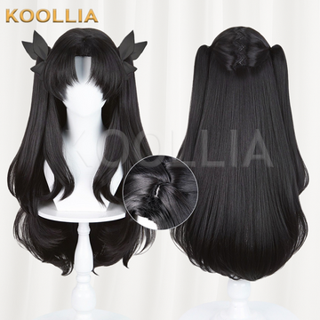 Honkai Star Rail Rin Tohsaka Solid Matte Black Basic Wig Multi-angle Display by koollia