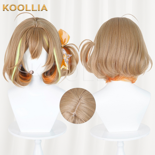 Goddess of Victory NIKKE Anis Light Brown With Green & Orange Ombre Basic Wig Multi-angle Display by koollia