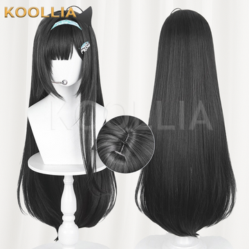 Goddess of Victory NIKKE Mint Dark Gray Black Basic Wig Multi-angle Display by koollia