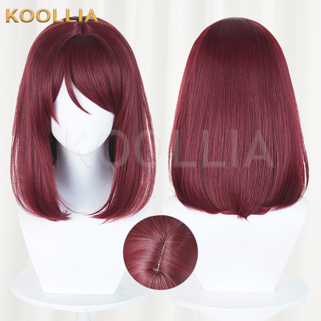 Smoking Behind the Supermarket with You Tayama Solid Wine Red Basic Wig