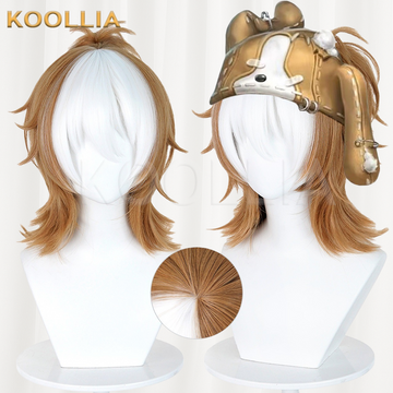 Identity V Prisoner White And Warm Brown Split Color Basic Wig Multi-angle Display by koollia