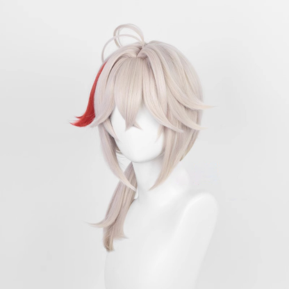 Genshin Impact Kaedehara Kazuha Lange weiße Haare Basic Perücke
