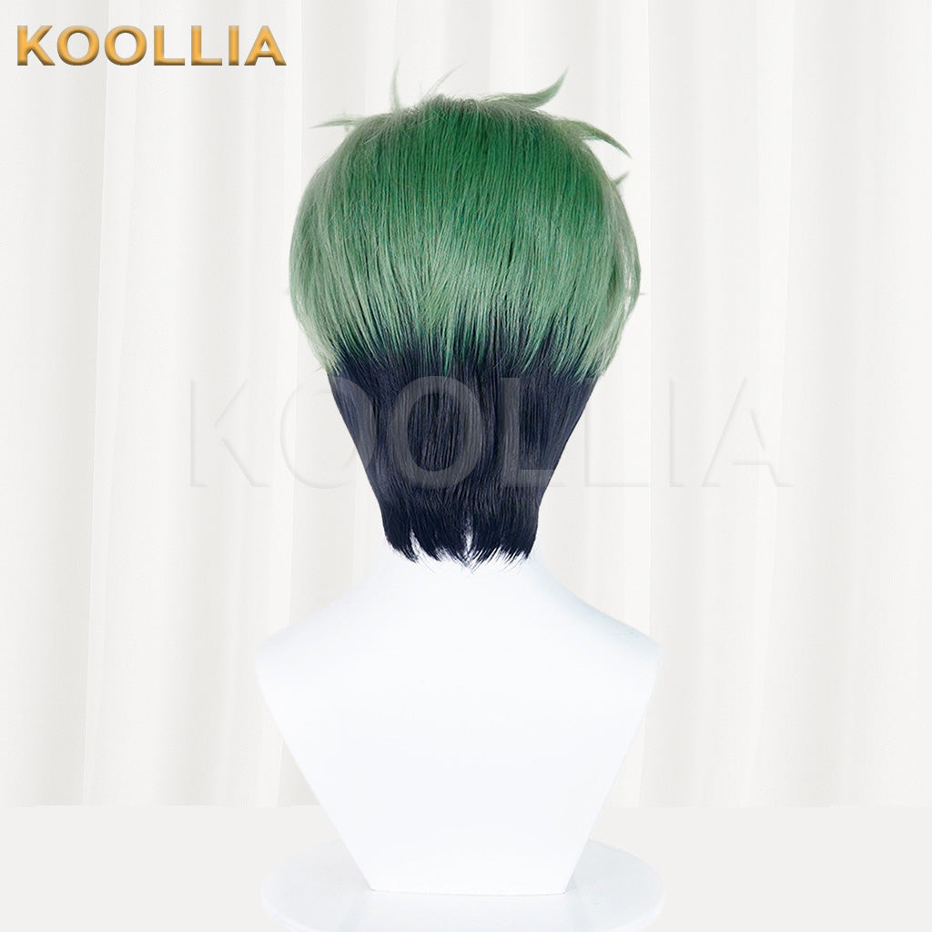 Ensemble Stars Kojika Juis Green Black Gradient Teased Spiky Short Basic Wig