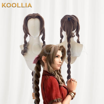 Aerith Gainsborough wig with long brown hair