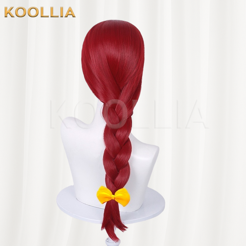 Toy Story Jessie Wine Red Long Braid Basic Wig