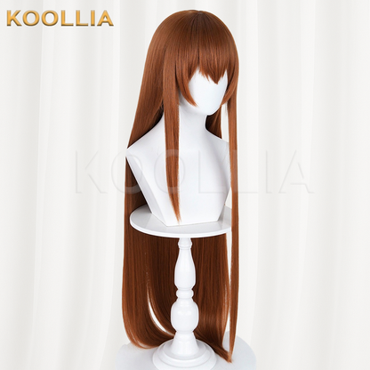 Steins;Gate Makise Kurisu Solid Warm Brown Basic Wig