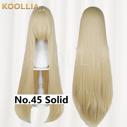 Thickened All-purpose 100cm High Temperature Root Boost Basic Wig with Scalp Top (Around 600g)