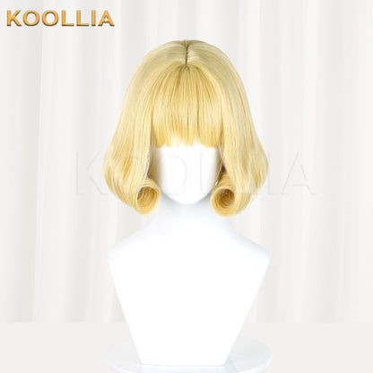 Jujutsu Kaisen Kurusu Hana Light Golden Short Curled Bobo Basic Wig