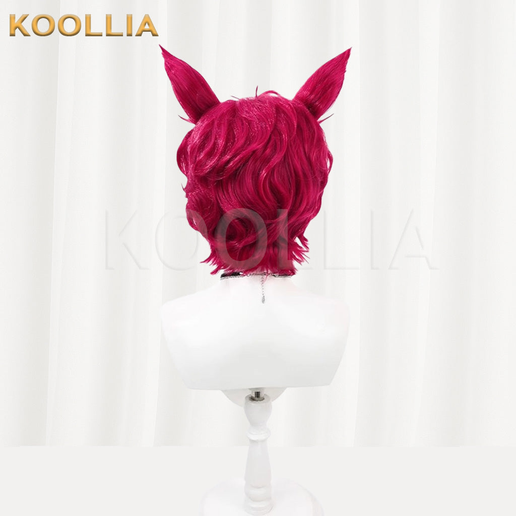 League of Legends & Heartsteel Sett Rose Red Layered Wavy Basic Wig