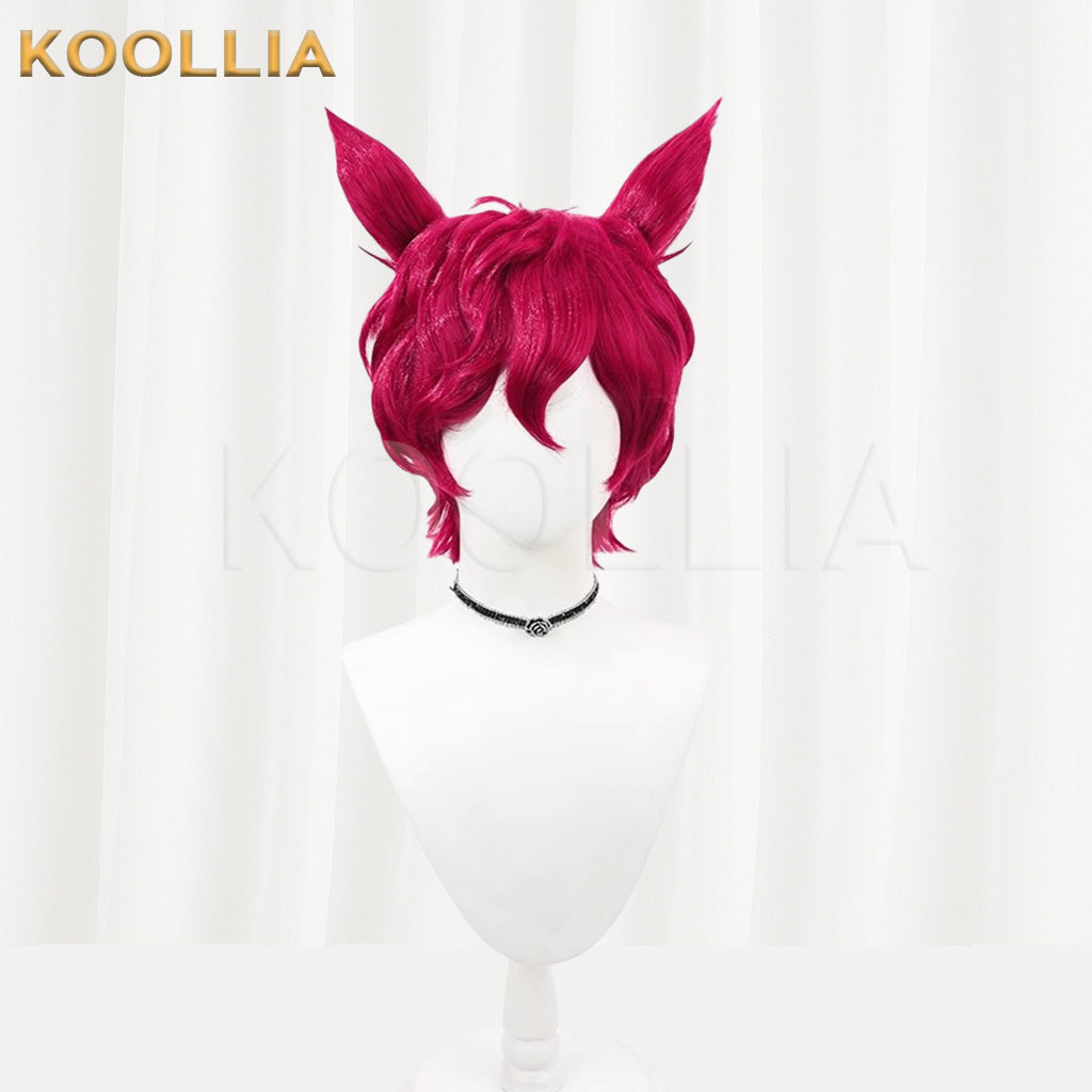 League of Legends & Heartsteel Sett Rose Red Layered Wavy Basic Wig