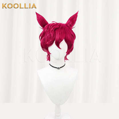 League of Legends & Heartsteel Sett Rose Red Layered Wavy Basic Wig