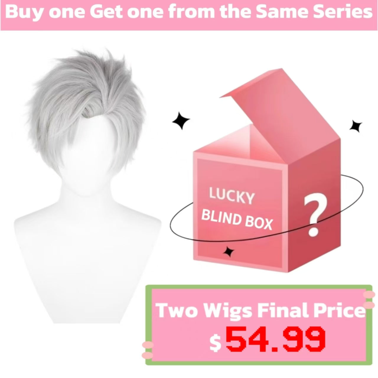 Love and Deepspace Sylus Short Silver Grey Hair Basic Wig