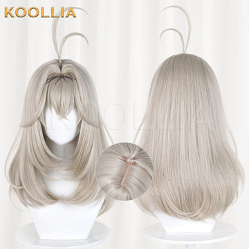 Wonderful Precure Mori Aruruka Light Flaxen Grey Basic Wig Multi-angle Display by koollia