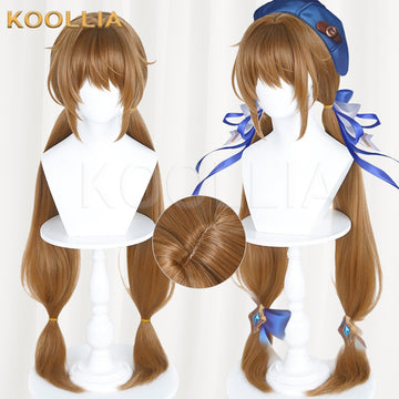 Honor of Kings Da Qiao Breeze As Poem Brown Ponytail Basic Wig Multi-angle Display by koollia