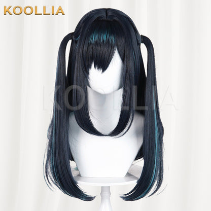 Arknights Closure Black Blue Green Highlight Basic Wig