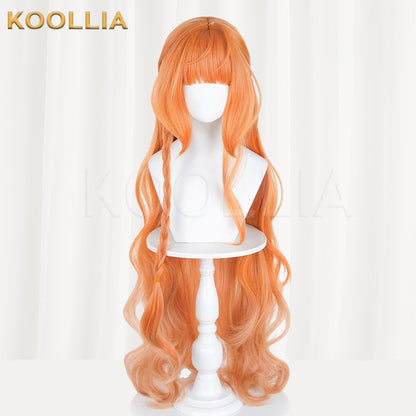Spring Summer Autumn Winter Walker Daisy Orange Long Curly Basic Wig