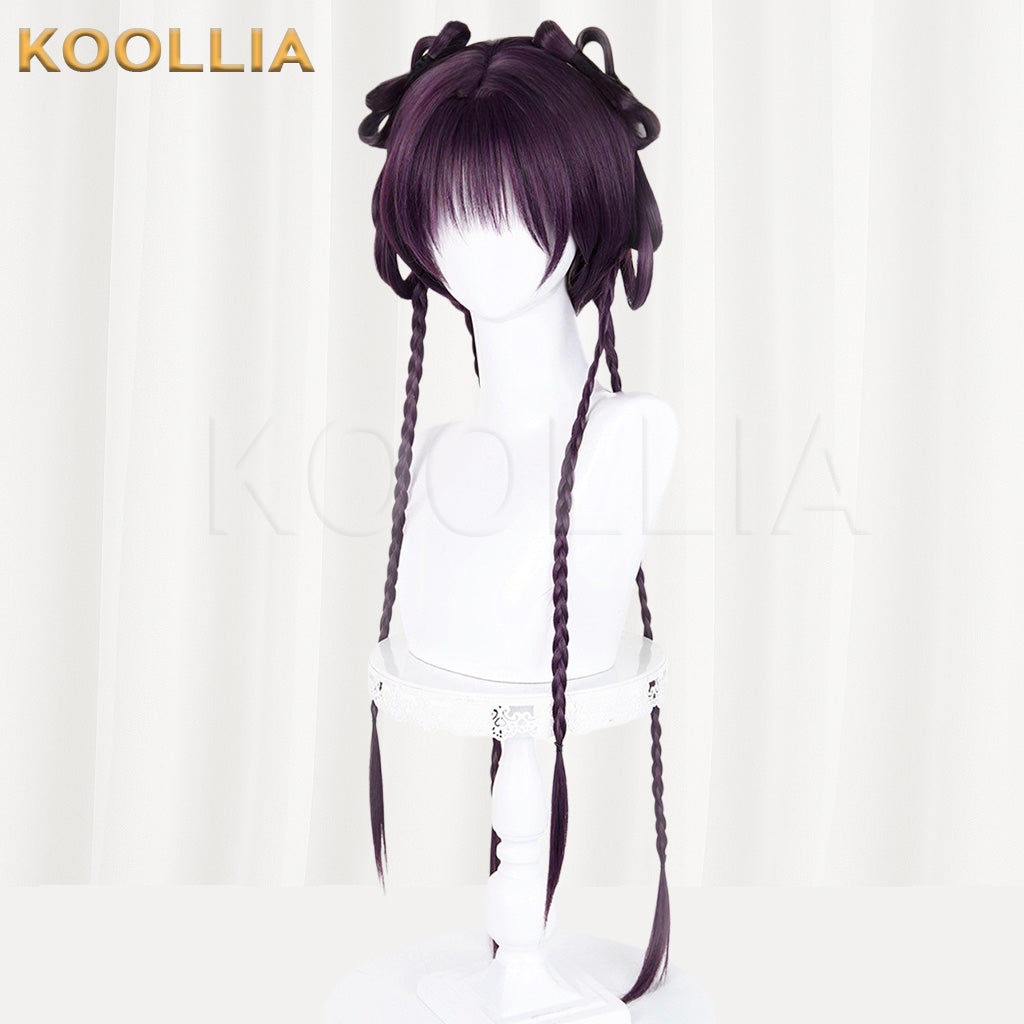 Love and Deepspace Protagonist Dark Purple Braided Updo Basic Wig