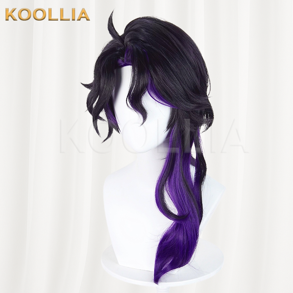 Genshin Impact Arlecchino Black To Dark Purple Ombre Basic Wig