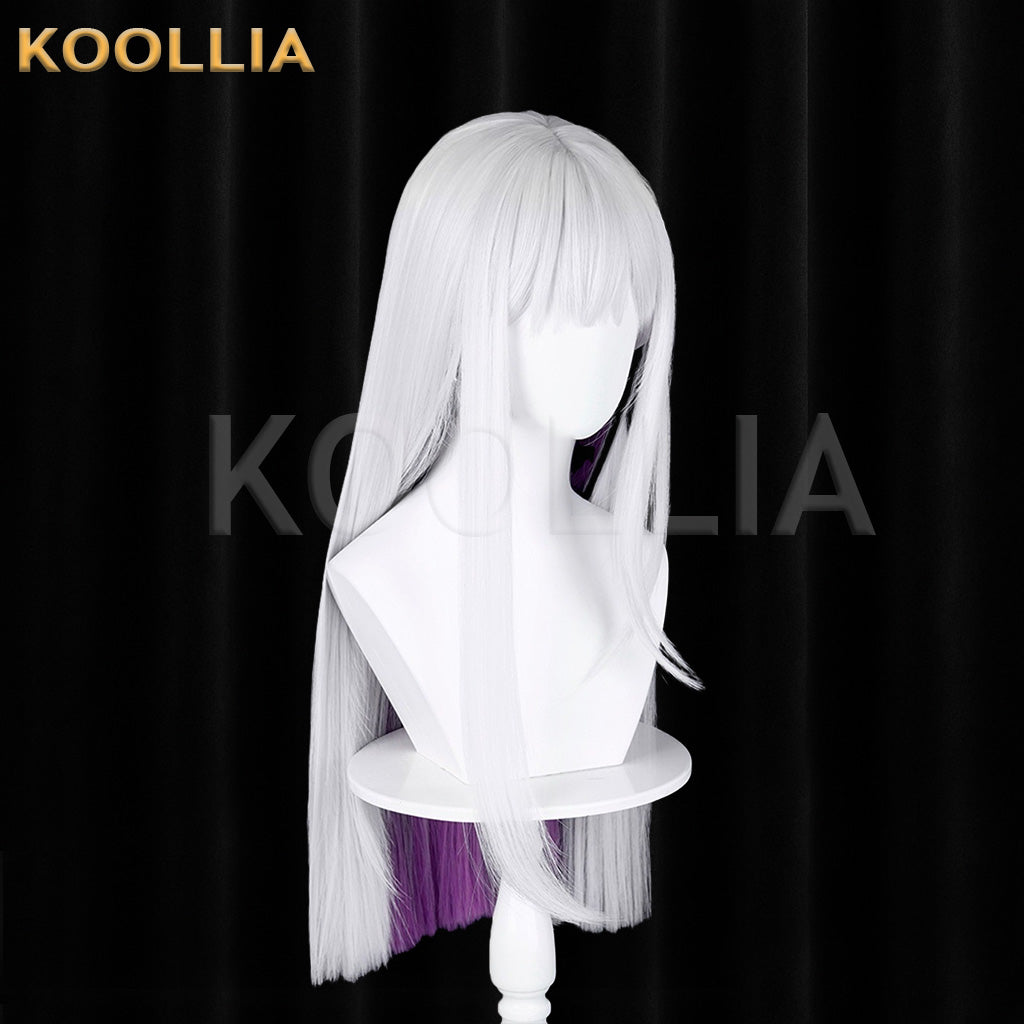 Honkai Star Rail Xu Zhao White Purple Black Highlights Straight Basic Wig