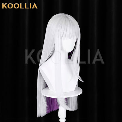 Honkai Star Rail Xu Zhao White Purple Black Highlights Straight Basic Wig