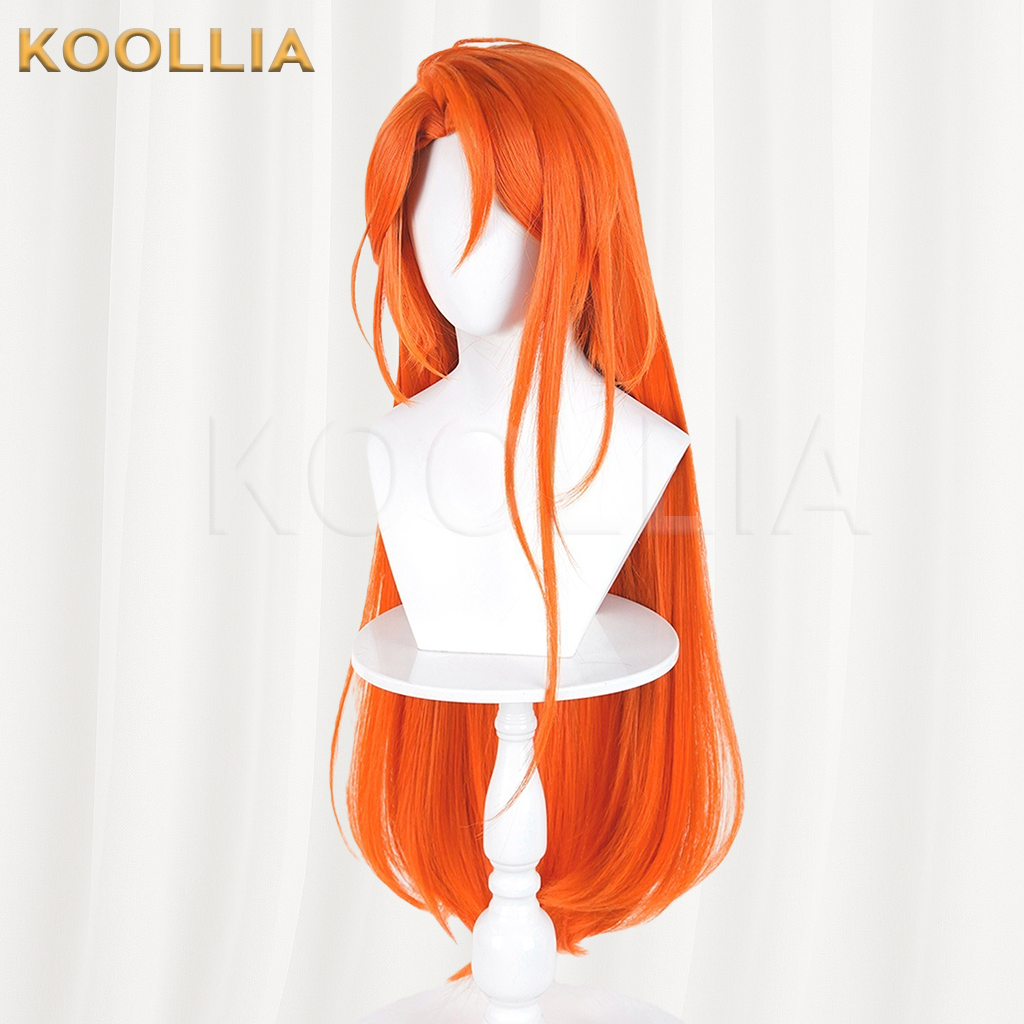 Under the Night Cecilia Solid Warm Orange 100cm Long Straight Basic Wig