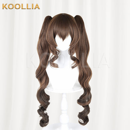 Arknights Endfield Gelperta Dark Brown Extra Long Twin Tails Basic Wig