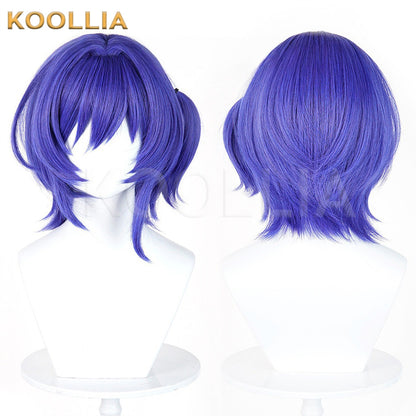 Genshin Impact Prune Deep Purple Layered Fluffy Basic Wig