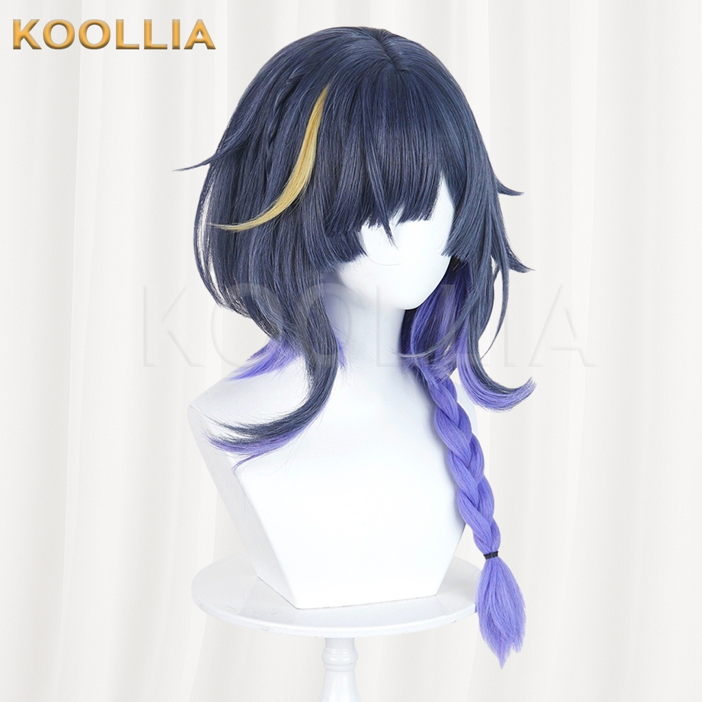 Arknights Uku Dark Blue Blonde & Purple Ombre Basic Wig